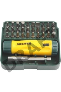 Набор KRAFTOOL Отвертка реверсивная с битами и адаптером, Cr-V, 32 предмета 26142-H32