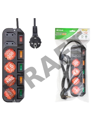 Сетевой фильтр Most ARG 5м (6 розеток) черный (пакет ПЭ) Сетевой фильтр Most ARG 5м (6 розеток) черный (пакет ПЭ)