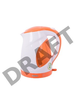 Чайник электрический BBK EK1700P 2200Вт, 1,7литра, пластик, дисковый нагр. элемент, LED подсветка,белый/оранжевый