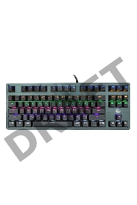 Клавиатура механ Gembird KB-G540L, USB, черн, переключатели Outemu Blue, 87 клавиши, подсветка Rainbow 9 режимов, FN, кабель тканевый 1.8м