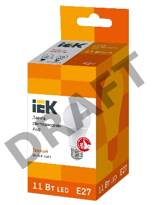 Лампа светодиодная ECO A60 11Вт грушевидная 3000К тепл. бел. E27 990лм 230-240В ИЭК LLE-A60-11-230-30-E27