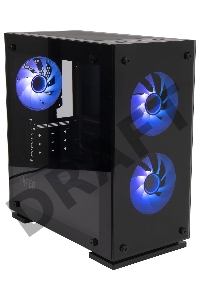 Корпус Hiper M65 черный без БП ATX 3x120mm 1xUSB2.0 1xUSB3.0 audio bott PSU