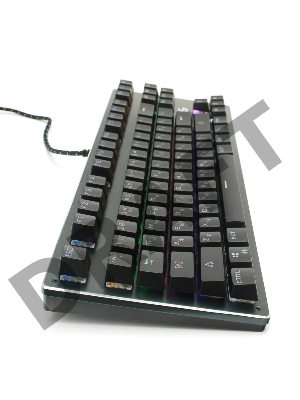 Клавиатура механ Gembird KB-G540L, USB, черн, переключатели Outemu Blue, 87 клавиши, подсветка Rainbow 9 режимов, FN, кабель тканевый 1.8м