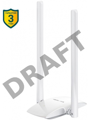 Сетевой адаптер WiFi Mercusys MW300UH USB 2.0 (ант.внеш.несъем.) 2ант.