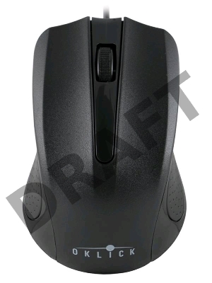 Мышь Oklick 225M черный оптическая (1200dpi) USB (2but)