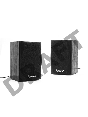 Колонки Gembird SPK-201, черный МДФ,2х2,5 Вт, регулятор громкости, USB