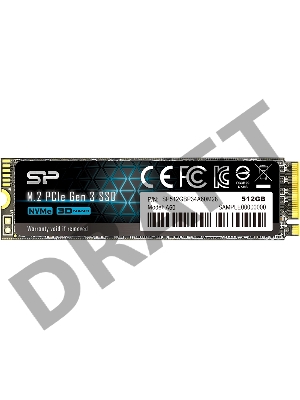 Твердотельный диск 512GB Silicon Power P34A60, M.2 2280, PCI-E 3x4 [R/W - 2200/1600 MB/s]