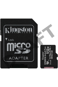 Флеш карта microSDHC 512GB microSDXC Class10 Kingston <SDCS2/512GB> UHS-I Canvas Select up to 100MB/s с адапт.