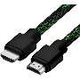 Кабель 2.0m HDMI 2.0, BICOLOR черно-зеленый нейлон, Ultra HD, 4K 60 fps 60Hz/5K*30Hz, 3D, AUDIO, 18.0 Гбит/с, 28AWG