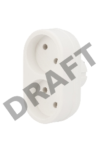 Двойник электрический 6А без заземления, белый REXANT