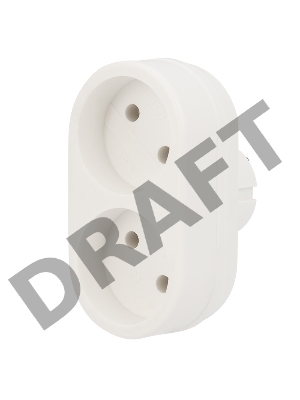 Двойник электрический 6А без заземления, белый REXANT