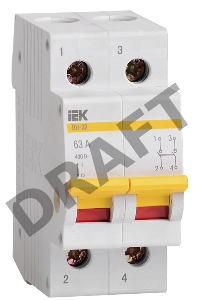 Выключатель нагрузки ВН-32 63А/2П ИЭК MNV10-2-063