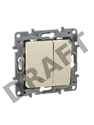 Светорегулятор нажимной 400Вт, сл. кость ETIKA Светорегулятор нажимной 400Вт, сл. кость