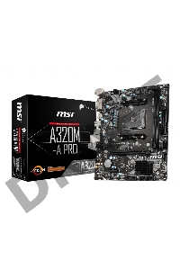 Материнская плата MSI A320M-A PRO Soc-AM4 AMD A320 2xDDR4 mATX AC`97 8ch(7.1) GbLAN RAID+DVI+HDMI