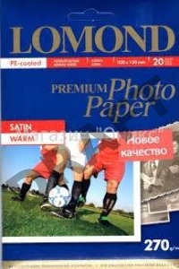 Фотобумага Lomond атласная тепло-белая, микропористая для струйной печати, A6, 270 г/м2, 20 листов.