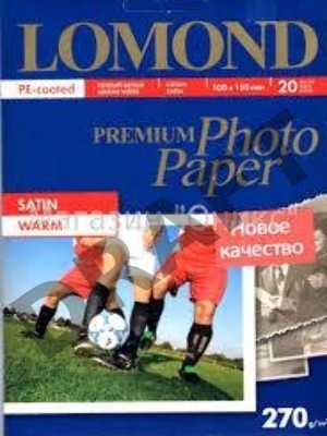 Фотобумага Lomond атласная тепло-белая, микропористая для струйной печати, A6, 270 г/м2, 20 листов.