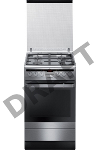 Комбинированная плита HANSA FCMX59221, Ширина 50см; 4 газовых конфорки, газ-контроль, электроподжиг в ручке, электрическая духовка 8 программ нагрева, электронный программатор, конвекция, гриль, вертел, хромированные направляющие для противней, 1 плоский 