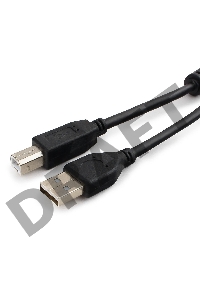 Кабель USB 2.0 Pro Cablexpert CCF2-USB2-AMBM-6, AM/BM, 1.8м, экран, 2феррит.кольца, черный, пакет