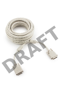 Кабель DVI-D dual link Gembird/Cablexpert CC-DVI2-10M, 25M/25M, 10м, экран, феррит.кольца, пакет