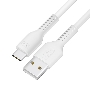 Кабель 1.0m TypeC, QC, белый, белый ПВХ