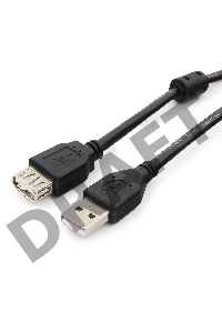 Кабель Cablexpert  USB2.0 Pro CCF2-USB2-AMAF-6, AM/AF, 1.8м, экран, 2феррит.кольца, черный, пакет