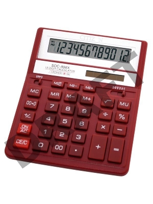 Калькулятор бухгалтерский Citizen SDC-888XRD красный 12-разр.