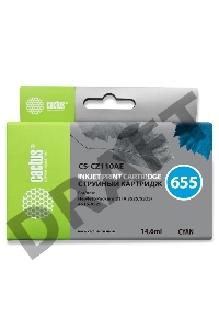 Картридж струйный Cactus CS-CZ110AE голубой для №655 HP DJ IA 3525/5525/4515/4525 (14,6ml)