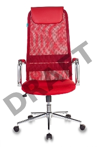 Кресло руководителя Бюрократ KB-9N/R/TW-97N красный TW-01 TW-11 сетка крестовина хром