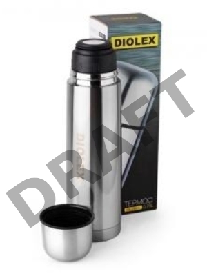 Термос Diolex DX-1000-1,  с узким горлом,  1000 мл, нержавеющая сталь