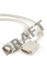 Кабель Кабель DVI-D dual link Gembird, 3.0м, 25M/25M, экран, феррит.кольца, пакет CC-DVI2-10)