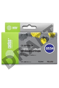 Картридж струйный Cactus CS-EPT0554 желтый для Epson Stylus RX520/Stylus Photo R240 (10ml)