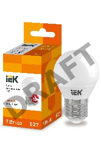Лампа Iek LLE-G45-7-230-30-E27 светодиодная ECO G45 шар 7Вт 230В 3000К E27 IEK