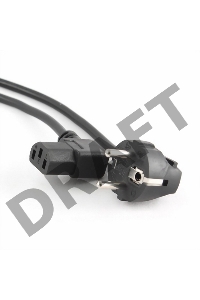 Кабель питания Gembird 1.8м, VDE(0.75мм), черный, угловой разъем, с зазем., пакет PC-186A-VDE   