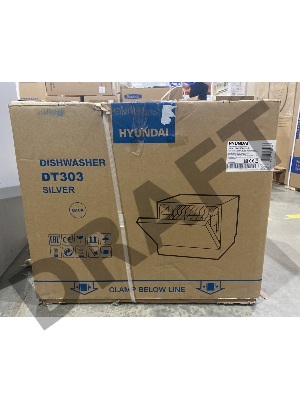 (Поврежденная упаковка, вмятина сверху) Посудомоечная машина Hyundai DT303 серебристый (компактная)
