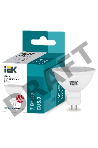 Лампа Iek LLE-MR16-7-230-40-GU5 светодиодная ECO MR16 софит 7Вт 230В 4000К GU5.3 IEK