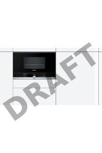 Микроволновая печь SIEMENS BE634LGS1M iQ700 Встраиваемая, 382 x 594 x 318 21л 900W гриль TouchControl 10 автопрограмм открытие двери с кнопки