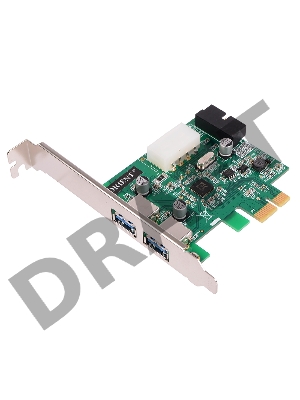 Контроллер ORIENT VA-3U2219PE, PCI-E USB 3.0 2ext/2int (19pin) port, VL805 chipset, разъем доп.питания, oem