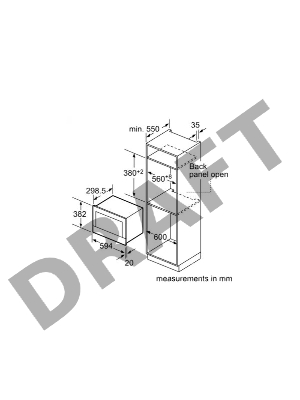 Микроволновая печь SIEMENS BE634LGS1M iQ700 Встраиваемая, 382 x 594 x 318 21л 900W гриль TouchControl 10 автопрограмм открытие двери с кнопки