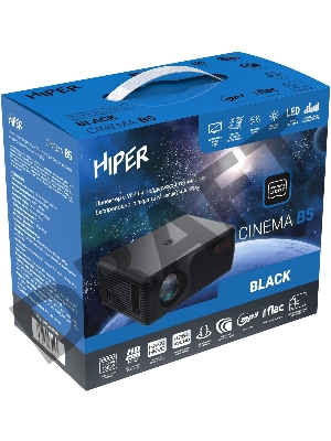 Проектор Hiper Cinema B5 BLACK LCD 6000Lm (1920x1080) 2000:1 ресурс лампы:50000часов 2xUSB typeA 1xHDMI 1кг