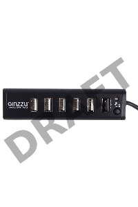 Разветвитель USB HUB GR-315UAB Ginzzu USB 3.0/2.0, 7 port(1xUSB3.0+6xUSB2.0)+adp
