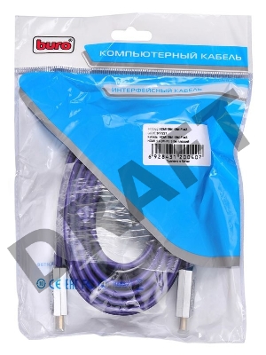 Кабель аудио-видео Buro HDMI (m)/HDMI (m) 3м. черный (HDMI19M-19M FLAT3)