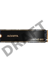 Твердотельный накопитель SSD M.2 2280 1TB ADATA LEGEND 960 Client SSD [ALEG-960-1TCS] PCIe Gen4x4 with NVMe, 7400/6000, IOPS 730/610K, MTBF 2M, 3D NAND, 780TBW, 0,43DWPD, Heat Sink, SMI SM2264, Work with PS5, RTL