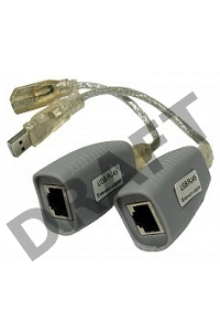 Удлинитель USB 1.1 интерфейса для клавиатуры и мыши по кабелю витой пары (CAT5/5e/6) до 100м, USB звуковые платы и т.д. до 70м