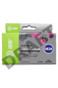 Картридж струйный Cactus CS-EPT0826 светло-пурпурный для Epson Stylus Photo R270/290 (11,4ml)
