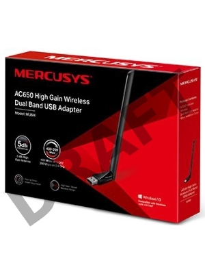 Двухдиапазонный Wi-Fi USB адаптер Mercusys MU6H AC650 высокого усиления
