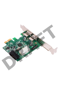 Контроллер ORIENT VA-3U2219PE, PCI-E USB 3.0 2ext/2int (19pin) port, VL805 chipset, разъем доп.питания, oem