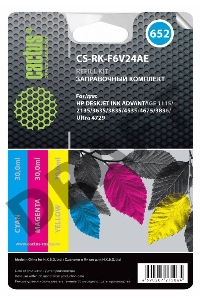 Заправочный набор Cactus CS-RK-F6V24AE многоцветный 90мл для HP DeskJet Ink Advantage 1115/2135/3635/3835/4535