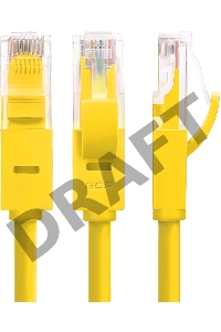 Патч-корд Greenconnect прямой 0.15m, UTP кат.5e, желтый, позолоченные контакты, 24 AWG, литой, GCR-LNC02-0.15m, ethernet high speed 1 Гбит/с, RJ45, T568B Greenconnect Патч-корд прямой 0.15m, UTP кат.5e, желтый, позолоченные контакты, 24 AWG, литой, GCR-LN