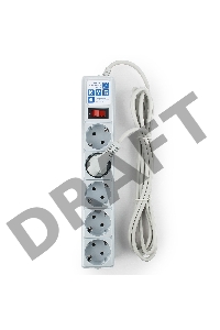 Фильтр-удлинитель Power Cube B 3,0 м 5 розеток (серый) 10А/2,2кВт