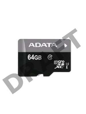 Флеш карта microSDXC 64GB ADATA  UHS-1 CL10 (AUSDX64GUICL10-RA1) + SD adaptor